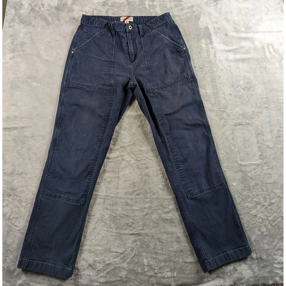Best Made Co. Pants Mens 34x30 Blue Canvas Double Knee Workwear Stretch Utility